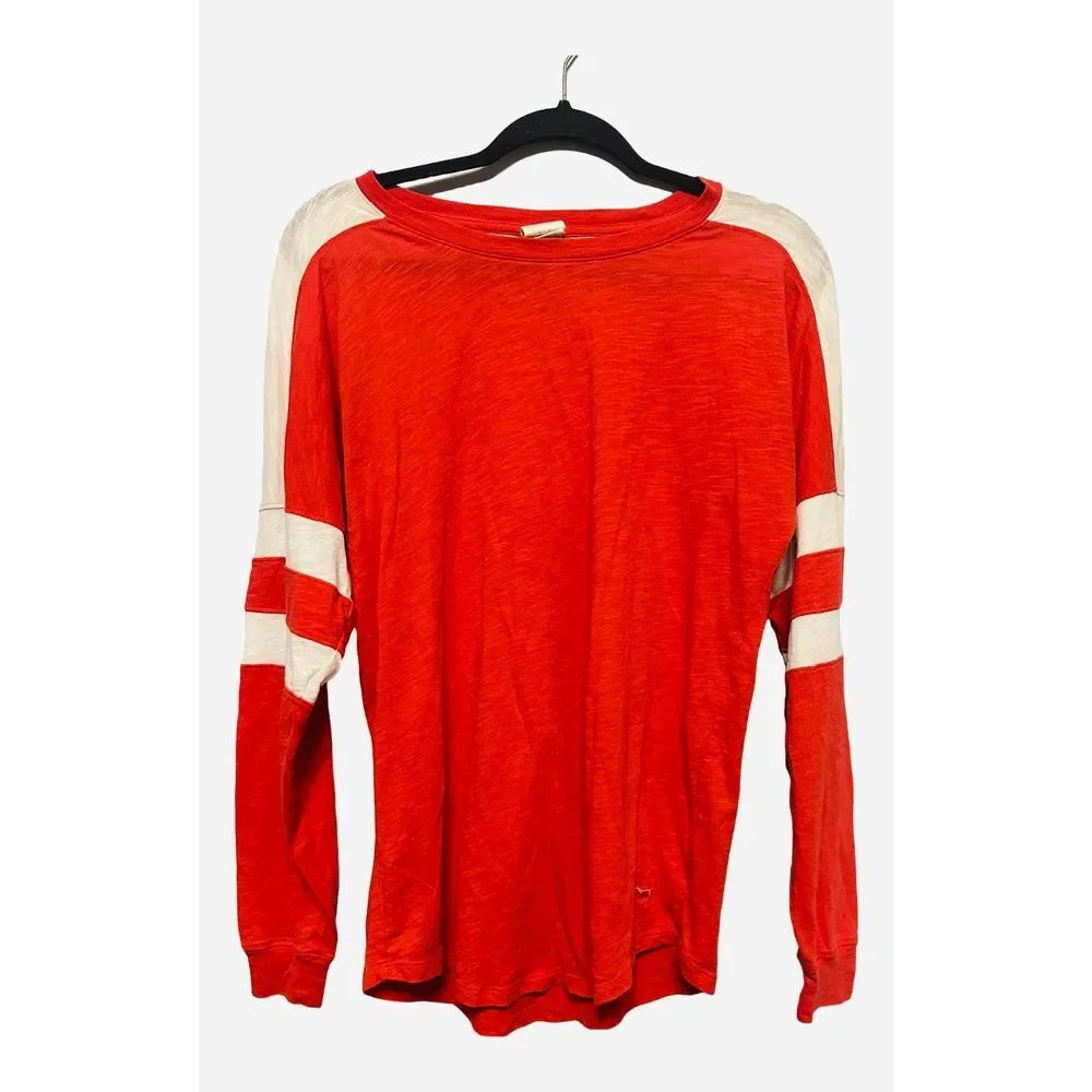 Pink Victoria's Secret Long Sleeve 2014 Red White Varsity Tee Loungewear Size S